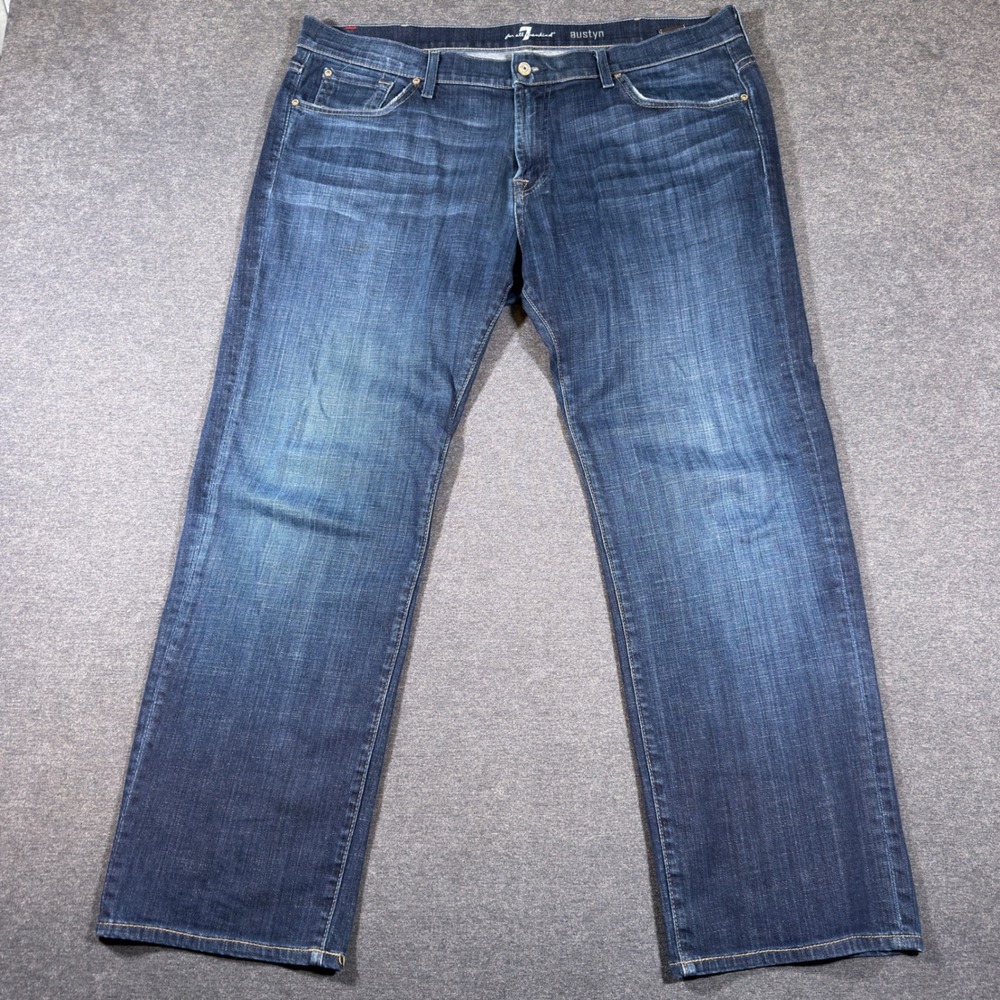 7 For All Mankind Austyn Jeans Mens 40x30 Dark Wash Relaxed Straight Leg Denim